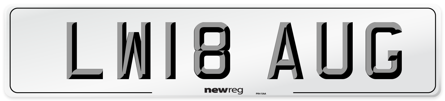 LW18 AUG Number Plate from New Reg